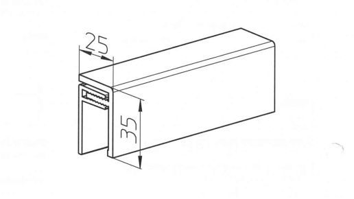 U-Profil 2-teilig Grau 6m