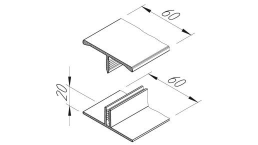 vinylit H-Profil 2-teilig Grau 6m