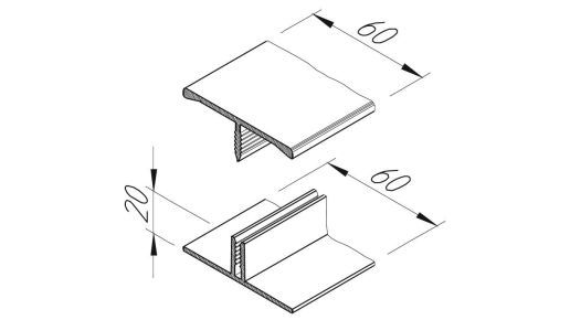 vinylit H-Profil 2-teilig Basaltgrau 6m